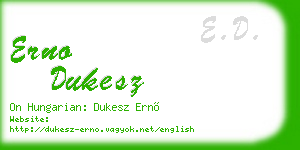 erno dukesz business card